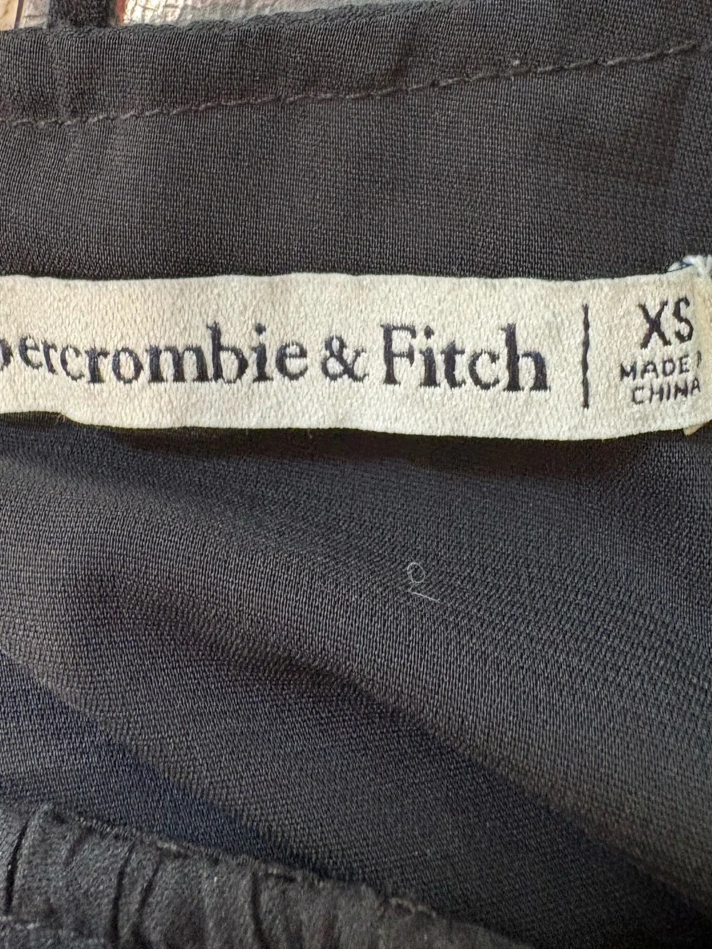 Abercrombie Low Back Tiered Maxi Dress XS Black Open Back Pockets